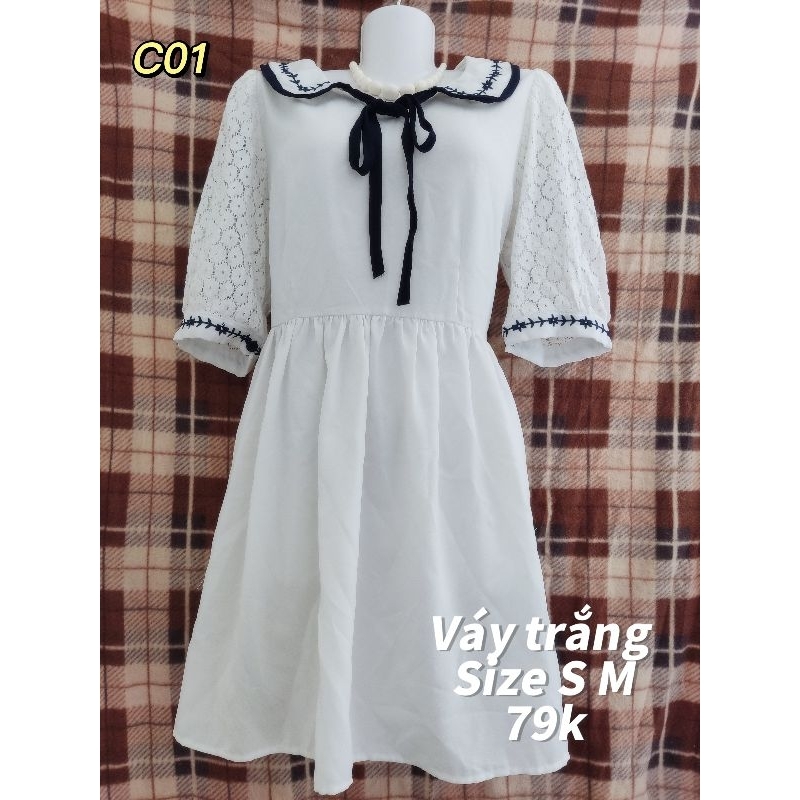 Váy trắng size M secondhand (chọn live)