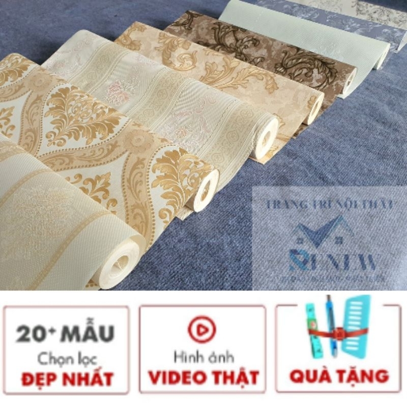 Giấy Lụa Dán Tường Dày Dặn Cao Cấp (9,5M* 54Cm) Họa Tiết Cổ Điển, Bán Cổ Điển In Vân Siêu Nổi Màu Đẹp