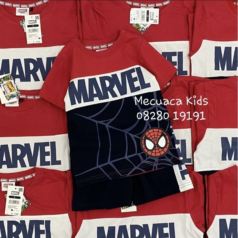 Bộ cộc tay cotton siêu nhân người nhện màu đỏ tím than cho bé trai xuất dư xịn