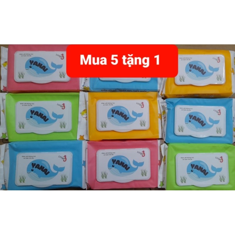 Combo 5 Khăn ướt Yanai 100g cho bé