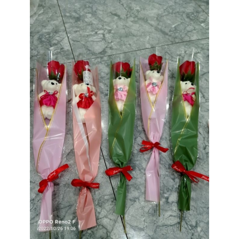 Hoa sáp túi gấu 1 bông  siêu xinh