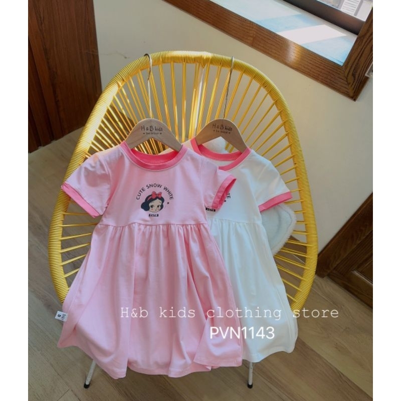 Váy Cotton Hình Bạch Tuyết Cho Bé Gái