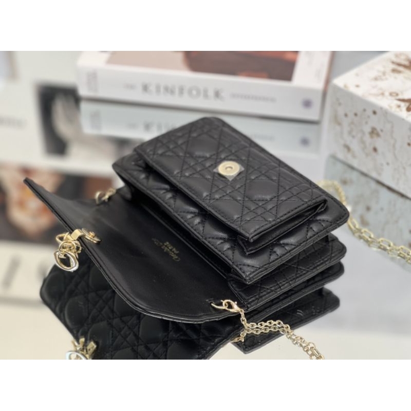 Túi đeo chéo nữ D.I Woc Caro ô trám căng phồng sz20cm phụ kiện cao cấp xinh xỉu