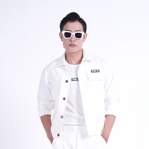 Kaki Nam màu trắng Tab Pab's cao su đen cao cấp