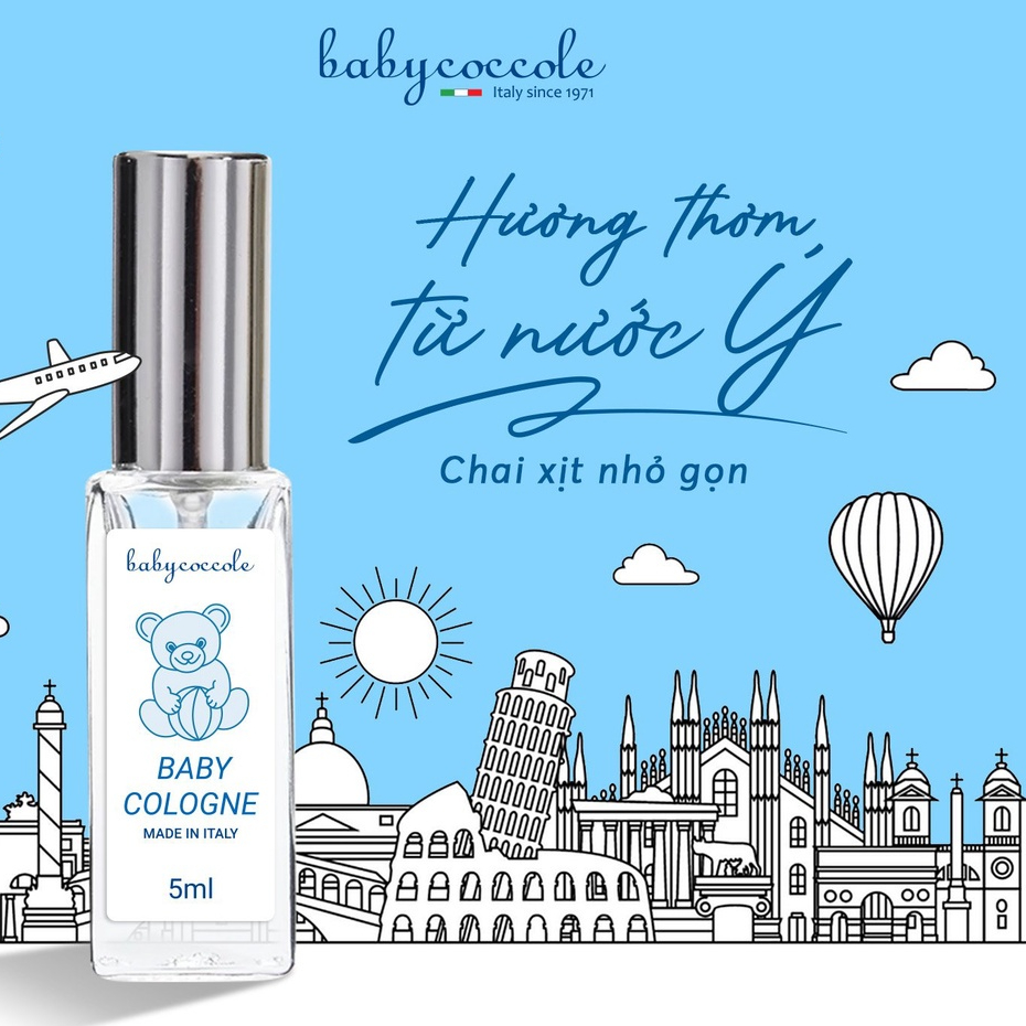 Nước hoa cho bé Babycoccole 0M+ an toàn cho trẻ sơ sinh & em bé chiết xuất hoa sen 5ml