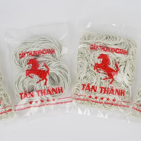 [Màu trắng] Bịch 500g Dây thun khoanh Tân Thành siêu dẻo, dây chun cao su dùng để cột hàng, sử dụng hàng ngày