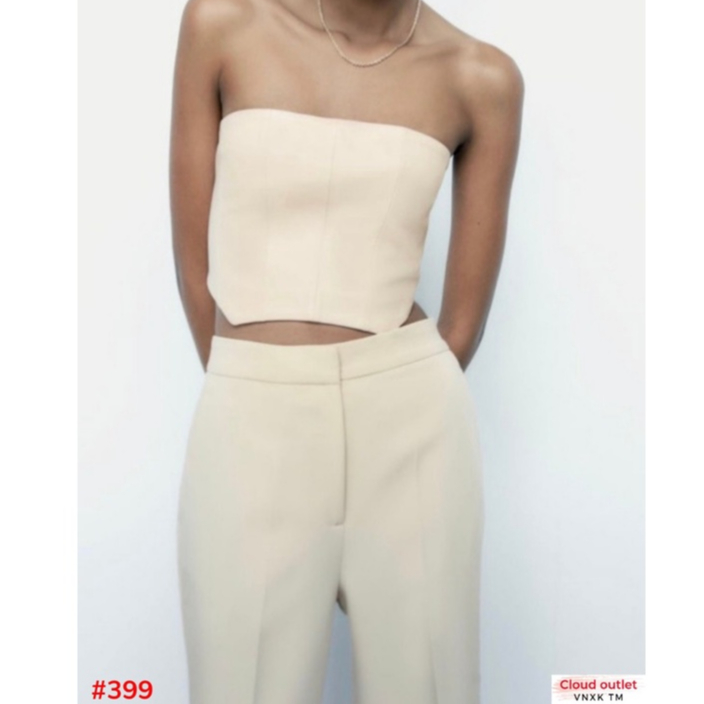 #399 Quần tây ống suông Zara - Màu Kem -Thời Trang Nữ VNXK