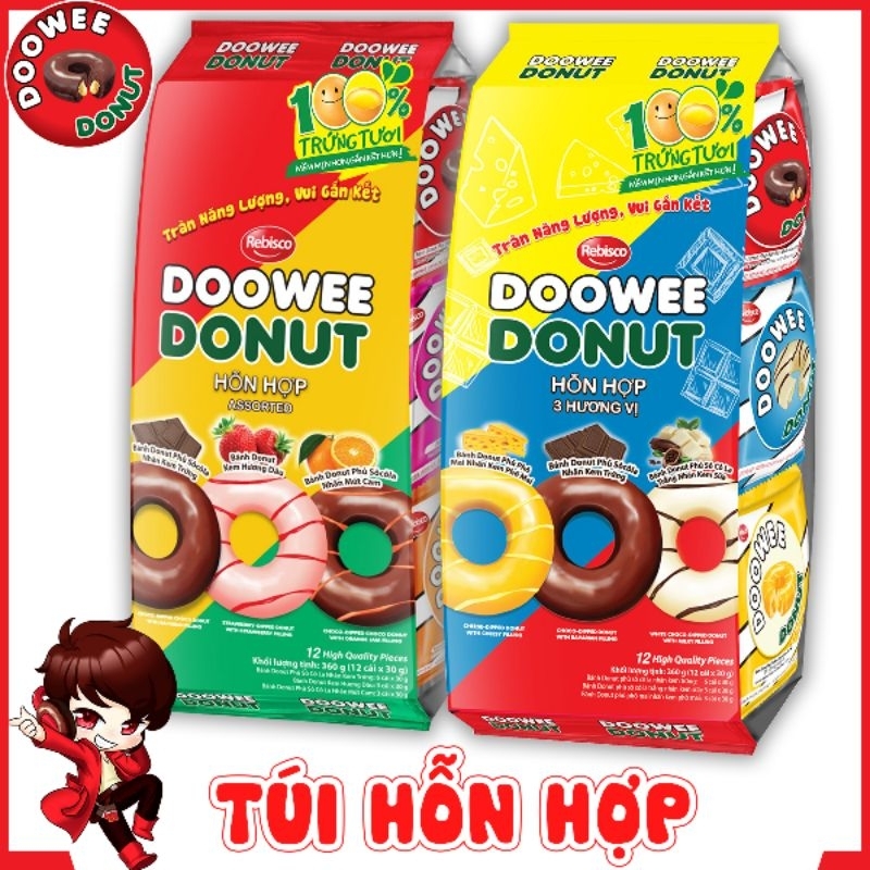Bánh Donut Doowee Siêu Ngon / Bánh Bông Lan Socola / Donut Socola / Chocopie