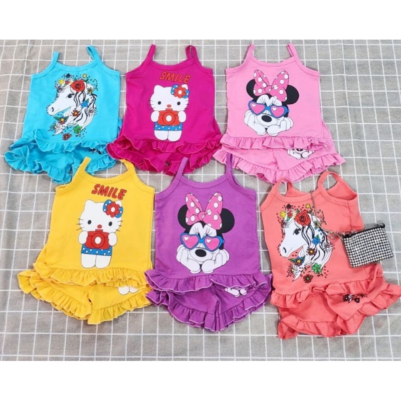 Đồ Bộ Bé Gái Xuất Khẩu Cotton 10-24kg Bộ Hè Bé Gái