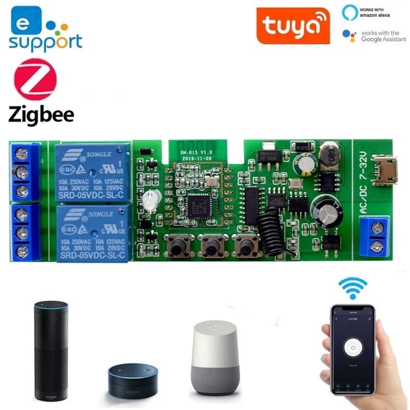 Mô đun wifi tuya nhấn nhả 1 kênh 2 kênh 4 kênh tùy chỉnh thời gia trễ đóng mở của relay