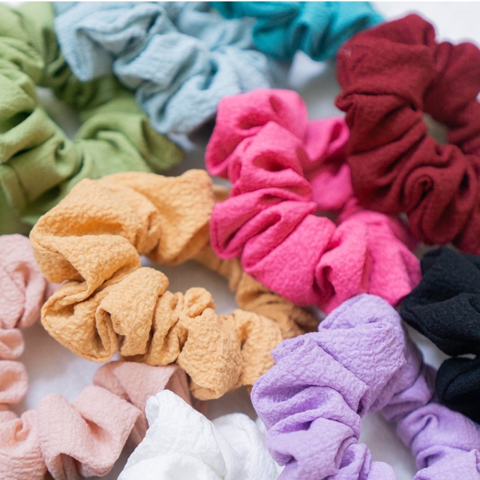 SCRUNCHIES TRƠN - Vải xốp trendy, hot trend 2023
