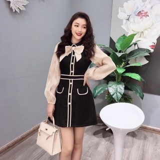 Váy pha tay nơ ngực