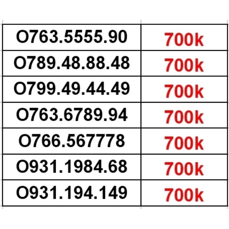 SIM MOBI TRẢ TRƯỚC SỐ ĐẸP