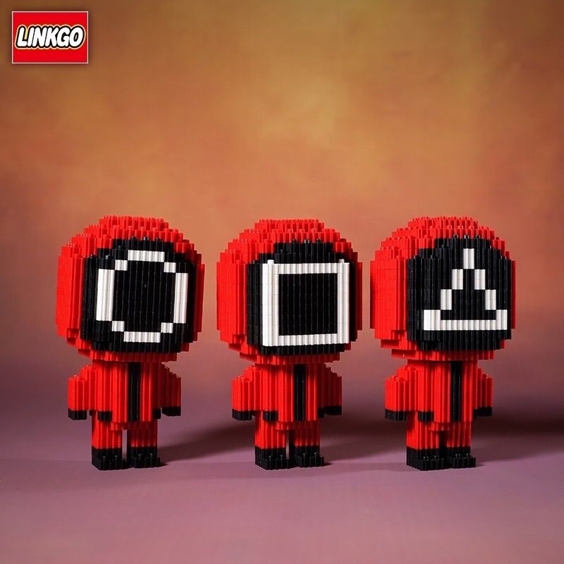 Mô hình squid game trò chơi con mực lắp ráp mini ghép hình nhân vật 3d