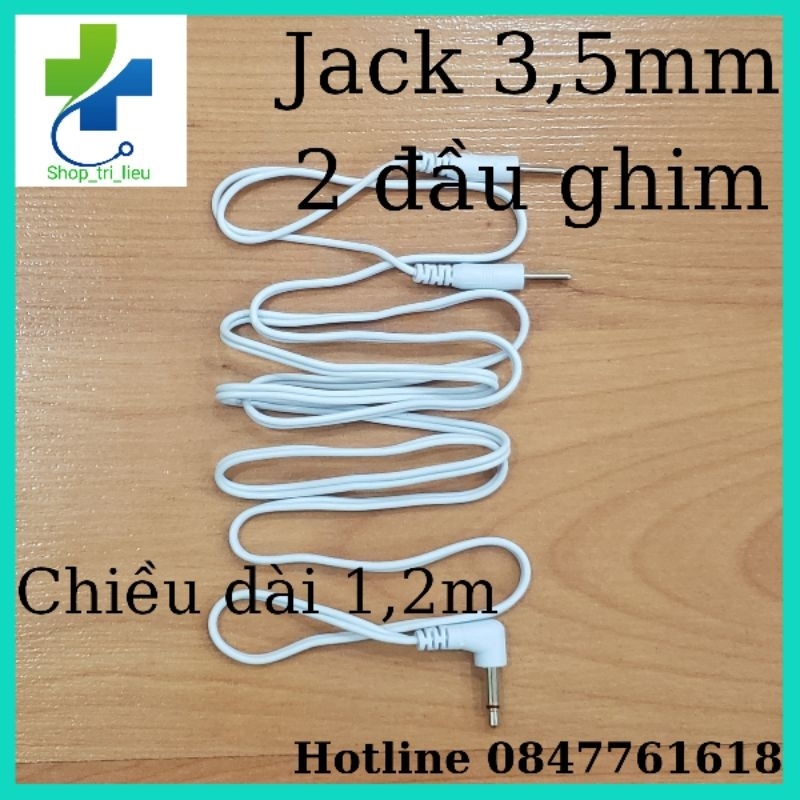 Dây dẫn điện xung chân kim  jack 3.5mm dài 1.2m cho máy vật lý trị liệu