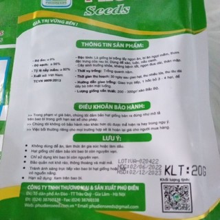 [MUA 5 TẶNG 1] Hạt giống Bí ăn ngọn siêu mập (gói 20g)