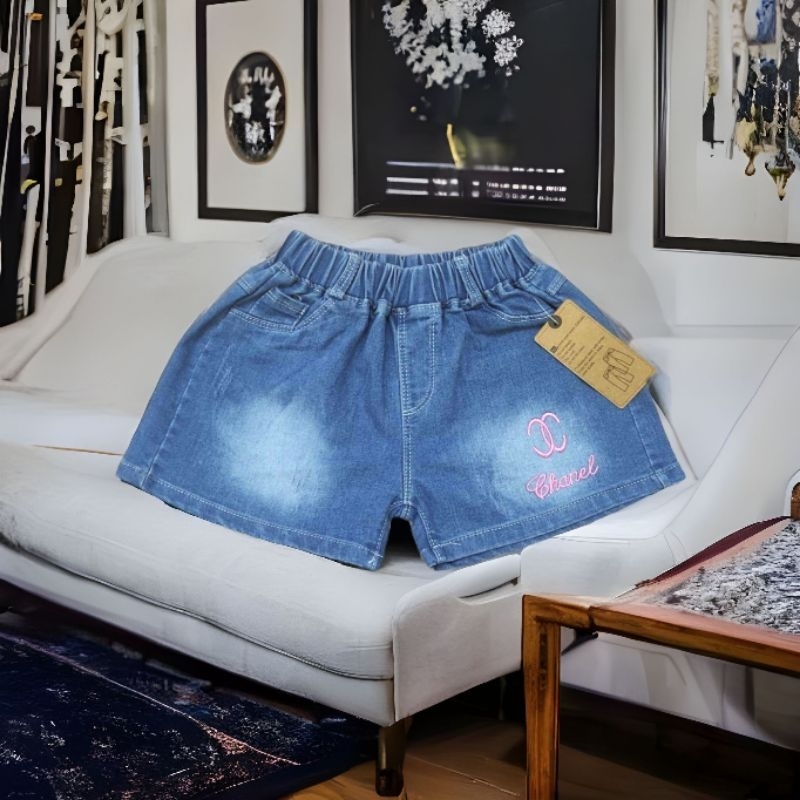 Quần short jeans bé gái 20_45kg, quần đùi bé  gái chất jeans mềm có gian