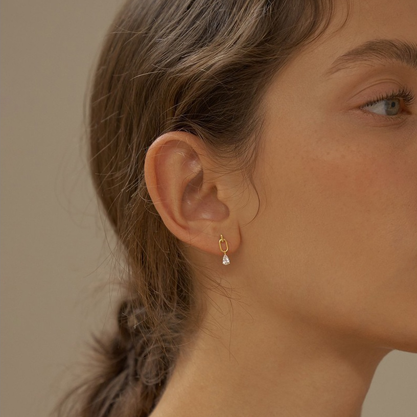 Bông Tai Bạc JUNIE, Kiểu Dáng Mini Đơn Giản E-PRIMROSE