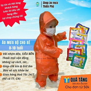 Áo mưa trong suốt cho bé, nhựa dẻo pvc,bộ quần và áo cho bé gái trai từ 1-10 tuổi,Có kính chắn nước che mặt,Kid Raincoat