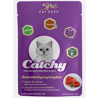 (Giá Dùng Thử) Pate 5 PLUS Catchy 70gr 100% Thịt Thật Nhiều Vị