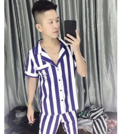 Bộ Tù Kẻ Sọc Nam Nữ quần áo phạm nhân R435