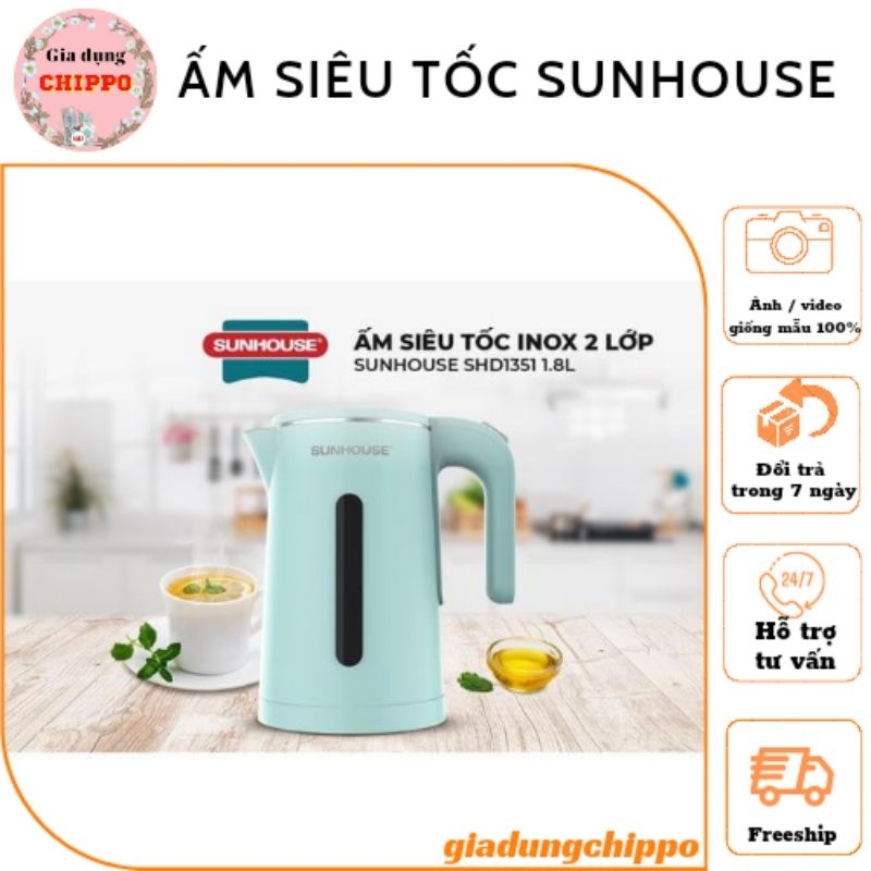 Ấm siêu tốc sunhouse 1,8 lít