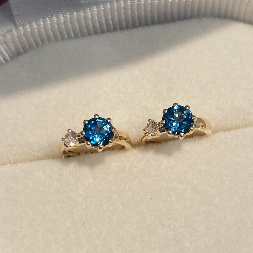 Bông Tai Bạc JUNIE, Kiểu Dáng Mini Ôm Vành Tai Đính Đá Zirconia E-PARIS