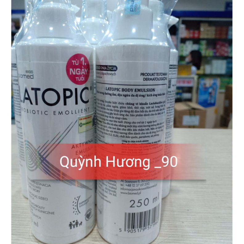 Nhũ tương LATOPIC BODY EMULSION 250ml dưỡng ẩm,dịu ngứa cho trẻ từ 1 ngày tuổi