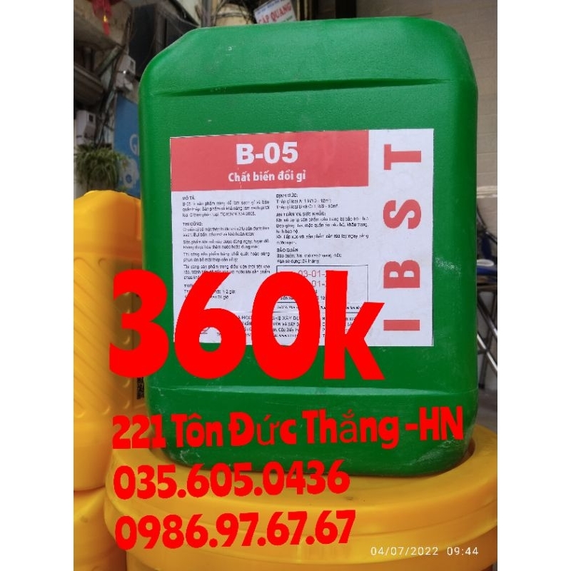 (Hoả tốc) Chất tẩy gỉ B05, chất tẩy rỉ B05 | hóa chất biến đổi gỉ sắt thép B-05 (BO5) IBST - Can 5 Lít
