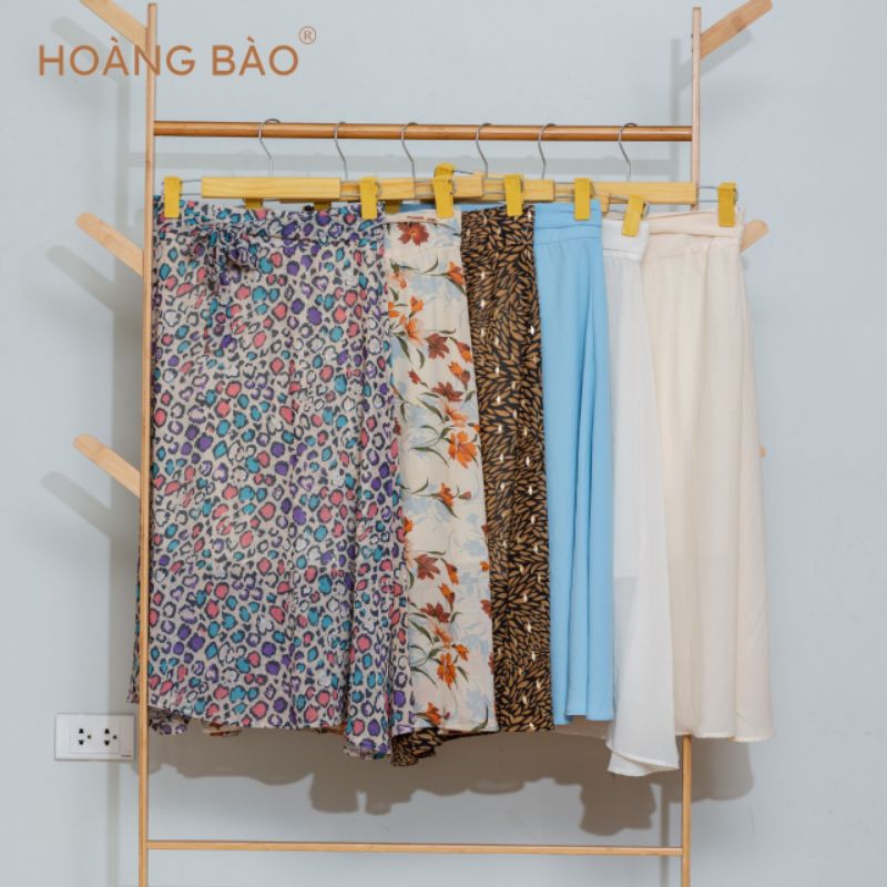 Chân váy Midi cao cấp, voan ý, cạp khoá ôm khít eo, 2 lớp , kèm dây đi cùng chất liệu