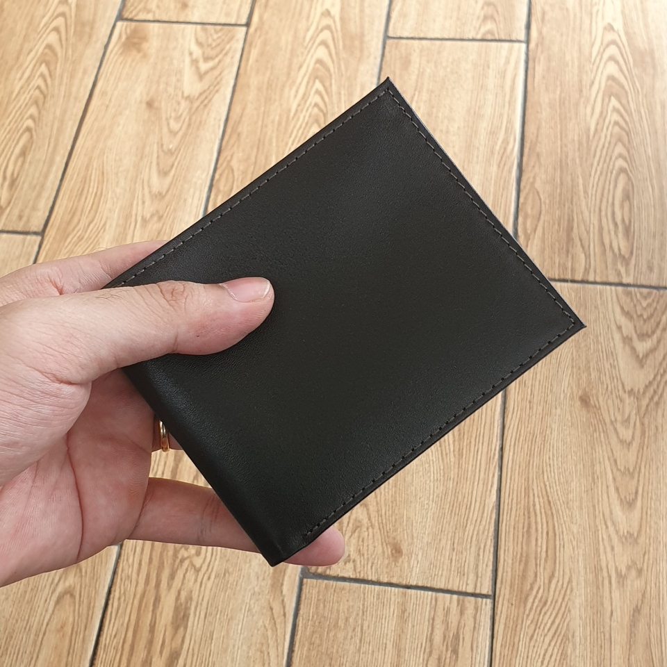 Ví Nam Da Bò Thật Nhỏ Gọn Dáng Ngang - Mini Classic - Có Khóa Kéo
