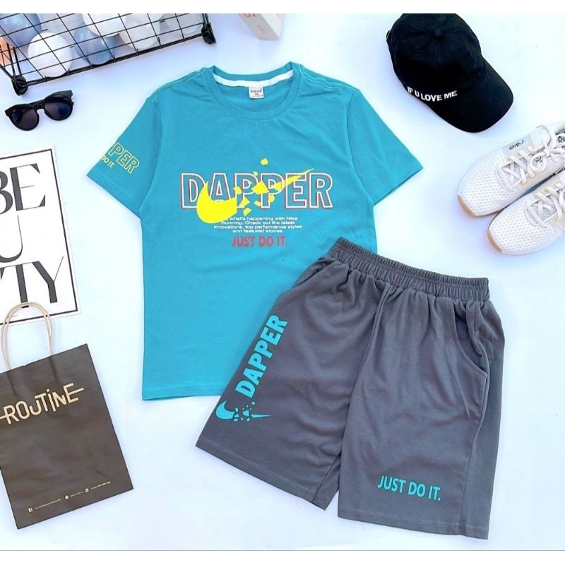 Bộ cộc tay bé trai cotton size đại cồ 40-60kg chất Cotton co dãn đẹp mát