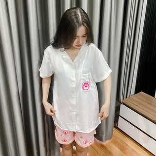 Đồ ngủ pyjama lụa mango cao cấp in hình dễ thương