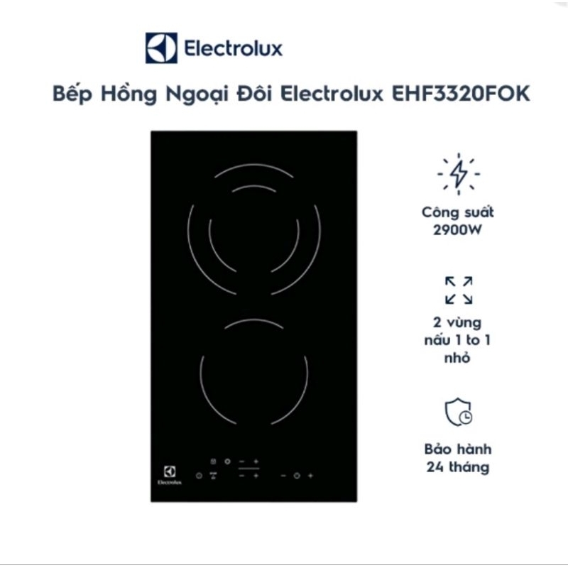 Bếp hồng ngoại đôi domino Electrolux EHF3320FOK