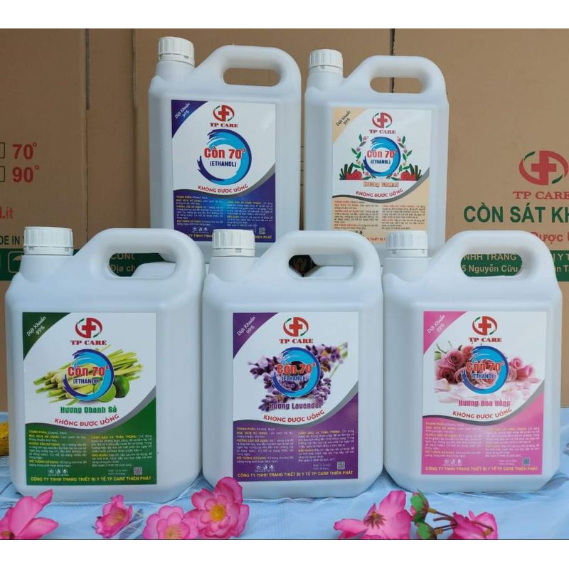 17_Sát khuẩn nhanh can 5Lit, còn 70 độ, có hương chanh sả, valender.. chọn hương