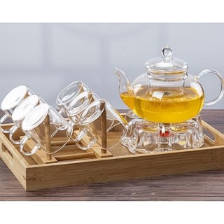  Ấm trà  tách trà thủy tinh mỏng nhẹ siêu chịu nhiệt có độ cứng cao dung tích ám 800ml tách 100ml,150ml 