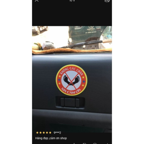 TEM DECAL LOGO KHÔNG GÁC CHÂN DÁN XE TẢI, XE Ô TÔ. Logo không gác chân dán xe ô tô. Logo cấm gác chân