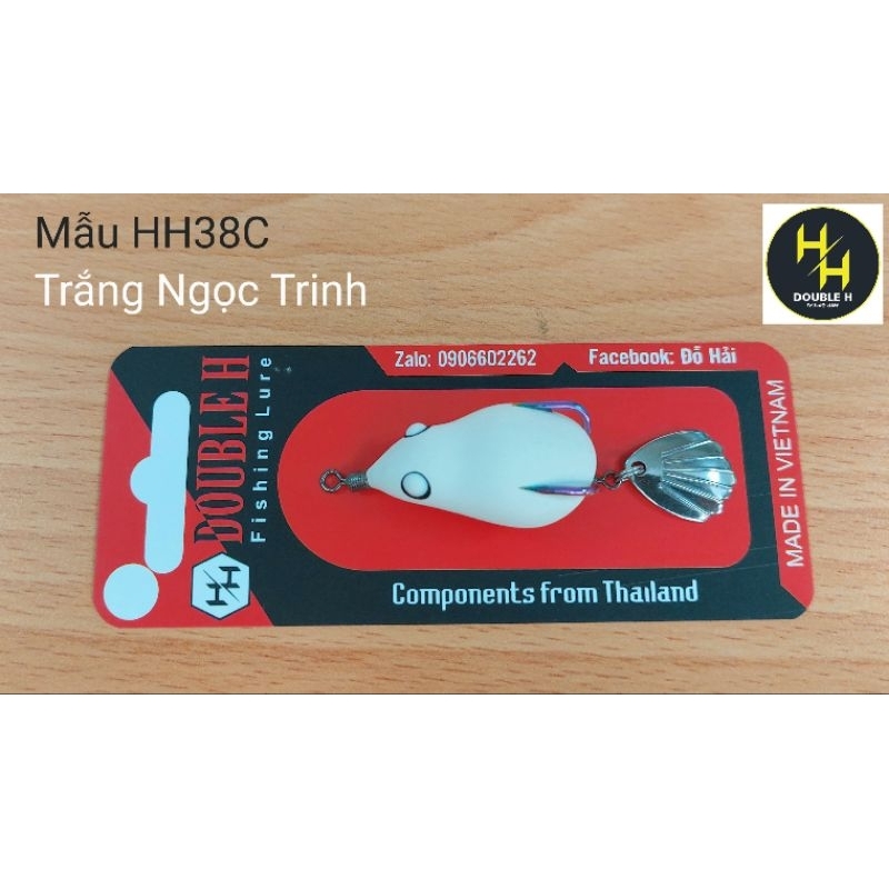 Mồi giả, Nhái hơi câu cá lóc HH38C Trắng Ngọc Trinh, Lưỡi Titan siêu nhậy cá