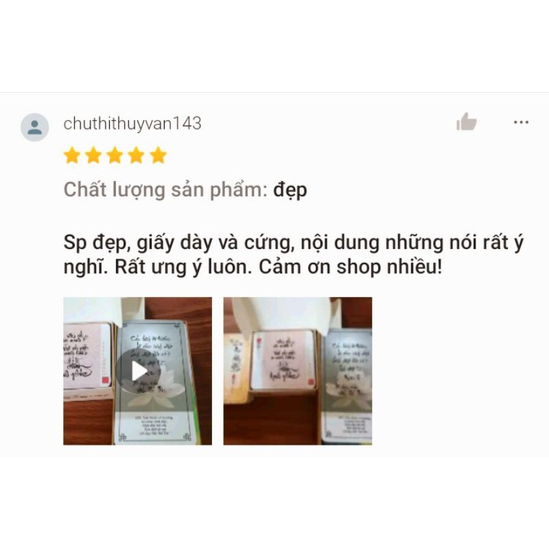 Bộ bài thư pháp LỜI THIỀN TUỆ | Bộ 100 lá | 7cm x 13cm | Lá duyên