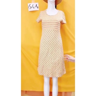 đầm thun vàng kẻ sọc. S644