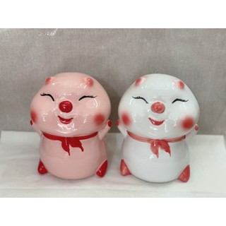 Con lợn đất,con heo đất, ống đựng tiền tiết kiệm hình chú heo hoạt hình đáng yêu gốm sứ.