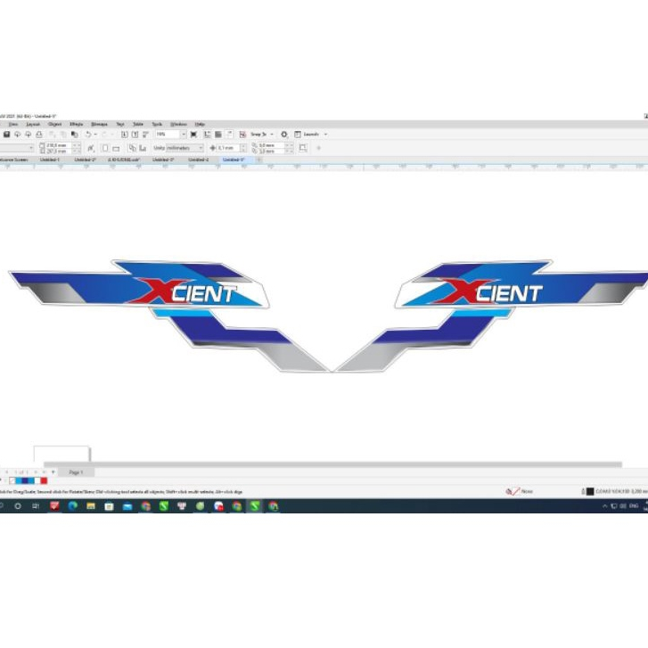 Tem Xcient trang trí cánh cửa xe tải. Tem decal Xcient xanh, đỏ dán xe tải. Tem xe tải Xcient dán cánh cửa