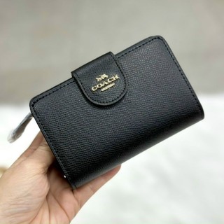 Ví C*oach medium corner zip wallet Da thật siêu đẹp