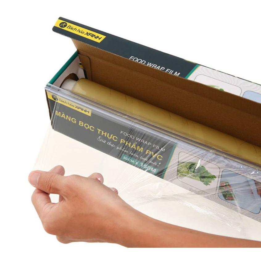 Màng bọc thực phẩm Cao Cấp PVC BHX 30cm x 150Mét - Công dụng Dùng để bảo quản, bao gói các loại thực phẩm