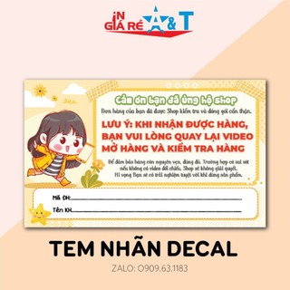 (1000 cái) decal, tem cám ơn Shipper