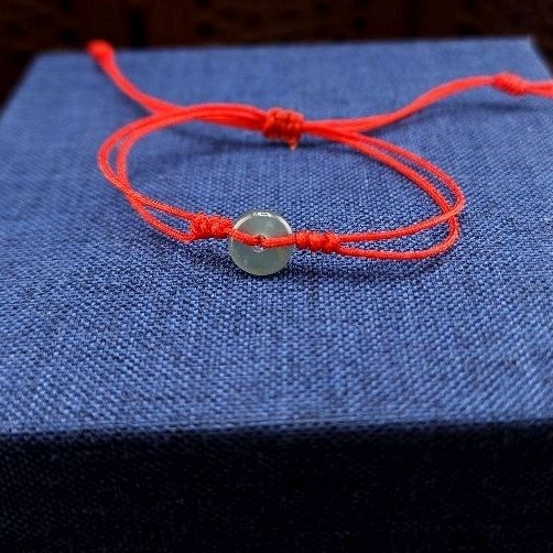 Vòng Tay Đồng Điếu Lam Ngọc Jade A - Tết Chỉ Đỏ May Mắn Bình An - Bổ Trợ Các Mệnh - SenGemStoneJewelry