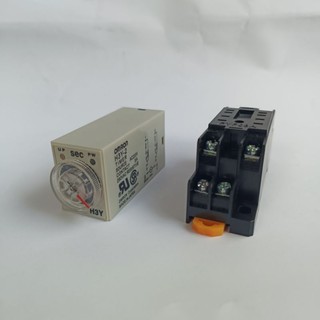 Timer Ralay thời gian công tắc đồng hồ Omron H3Y-2 8P 10S 60S 220V 5A