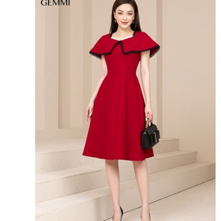 Đầm đỏ dự tiệc giả áo choàng dễ thương bigsize (thời trang bigsize vicky.g - anitagreen)- NQ0223
