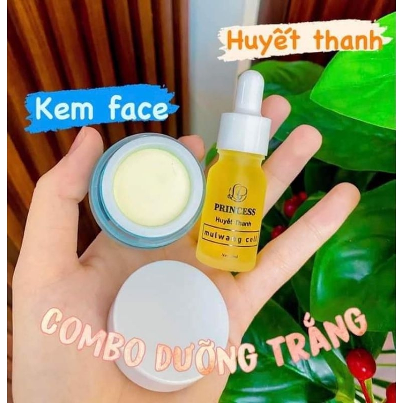 Combo trắng da Princess kem + Huyết thanh