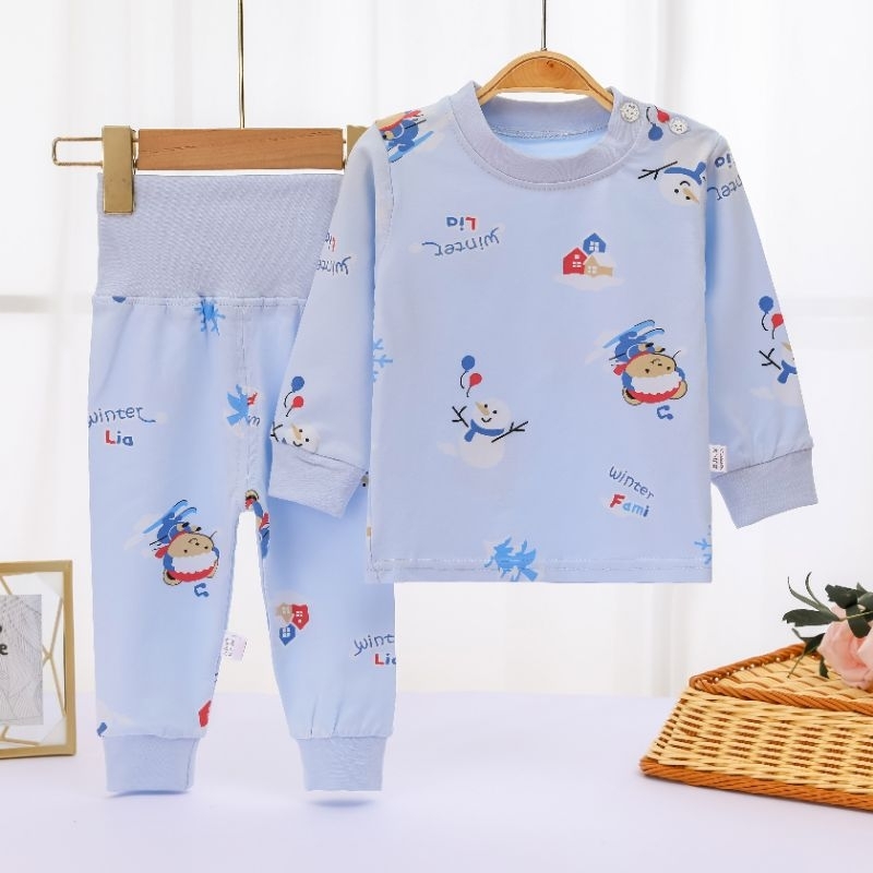 Bộ quần áo cạp cao thu đông hàng quảng châu , chất cotton len quảng châu mềm mịn bé trai bé gái 5-19kg